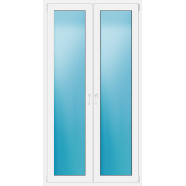 Zweiflügelige Terrassentür 120 x 226 cm Farbe Weiß