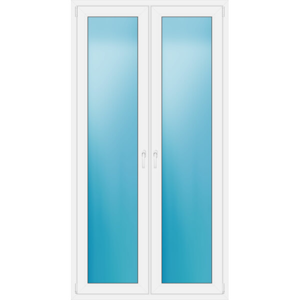 Zweiflügelige Terrassentür 121 x 230 cm Farbe Weiß