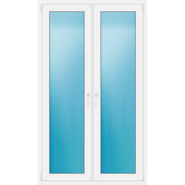 Zweiflügelige Terrassentür 121 x 205 cm Farbe Weiß