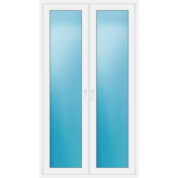 Zweiflügelige Terrassentür 123 x 220 cm Farbe Weiß
