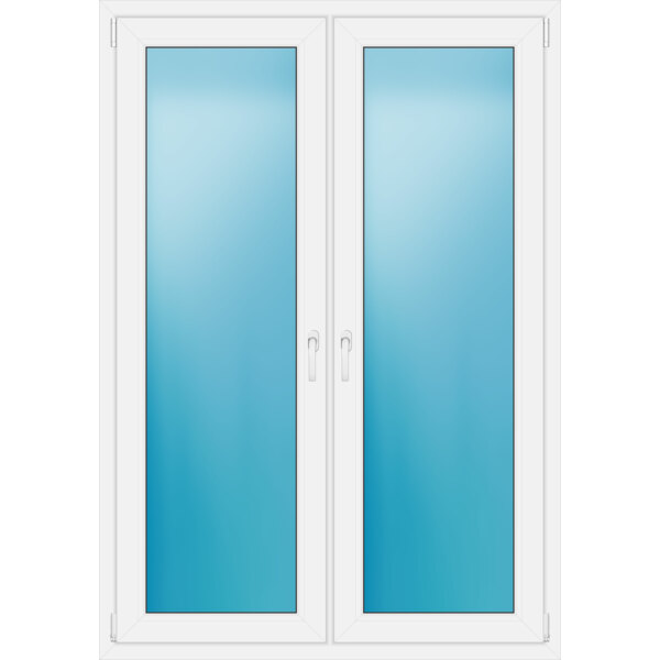Zweiflügelige Terrassentür 126 x 180 cm Farbe Weiß