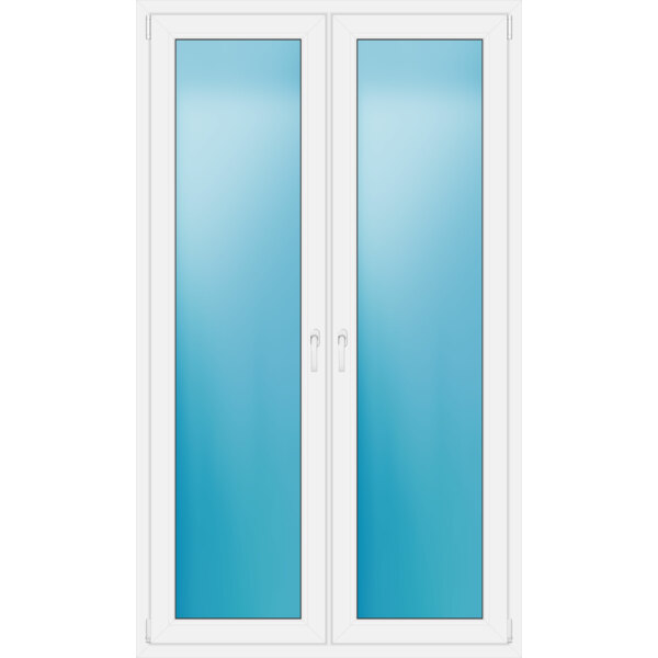 Zweiflügelige Terrassentür 126 x 215 cm Farbe Weiß