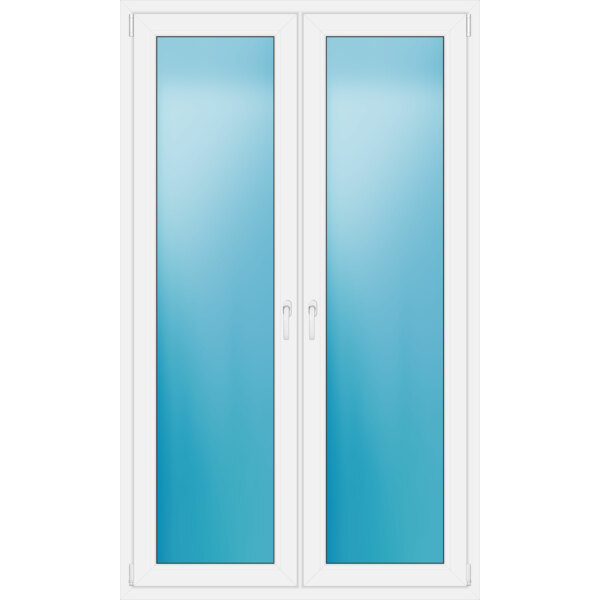Zweiflügelige Terrassentür 127 x 211 cm Farbe Weiß