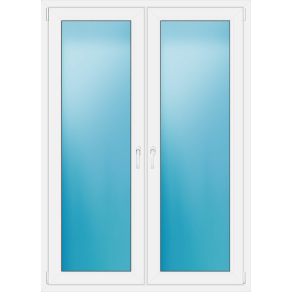 Zweiflügelige Terrassentür 130 x 181 cm Farbe Weiß