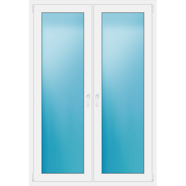 Zweiflügelige Terrassentür 130 x 190 cm Farbe Weiß