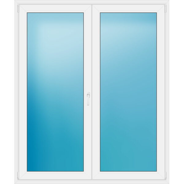 Zweiflügelige Terrassentür 160 x 190 cm Farbe Weiß