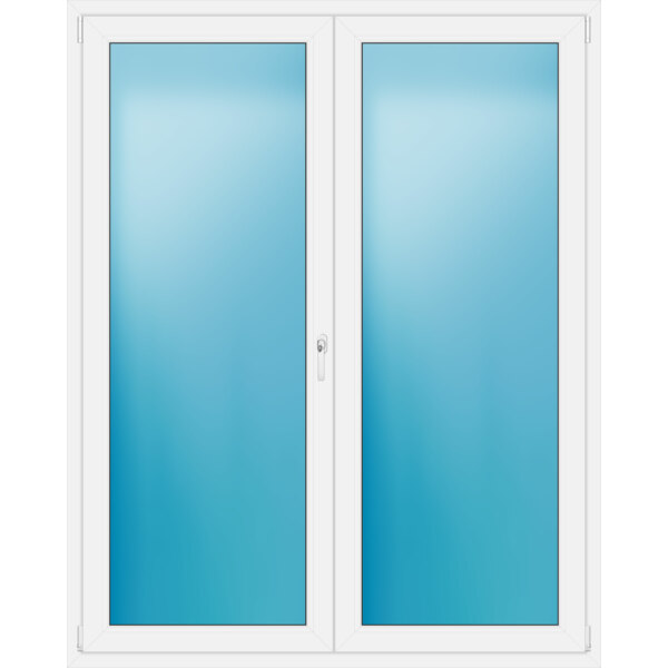 Zweiflügelige Terrassentür 160 x 200 cm Farbe Weiß