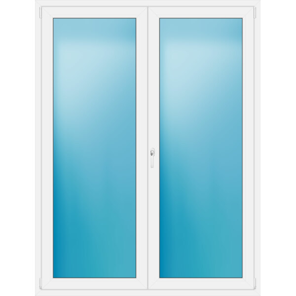 Zweiflügelige Terrassentür 160 x 210 cm Farbe Weiß