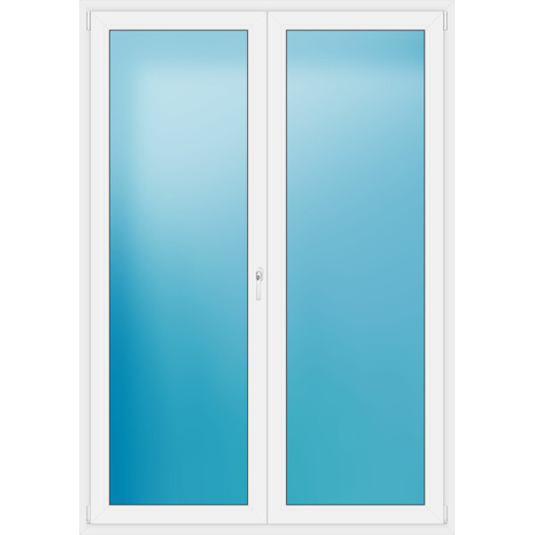 Zweiflügelige Terrassentür 160 x 228 cm Farbe Weiß