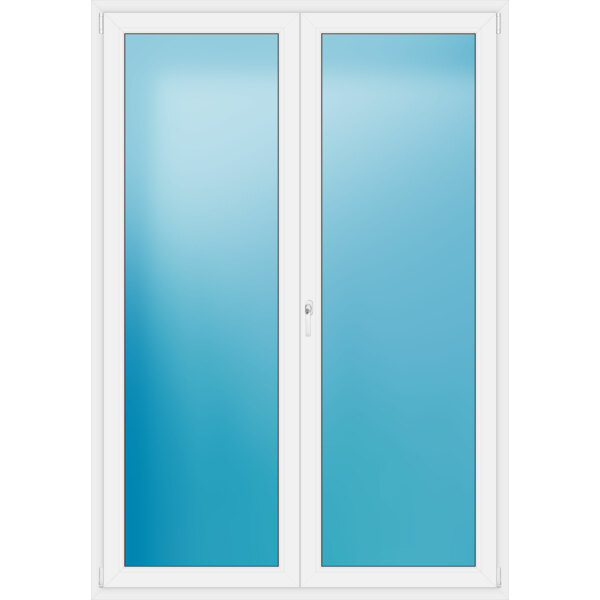 Zweiflügelige Terrassentür 160 x 230 cm Farbe Weiß