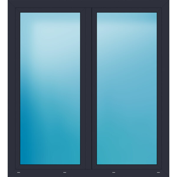 Zweiflügelige Terrassentür 170 x 186 cm Farbe Anthrazit seidenglatt