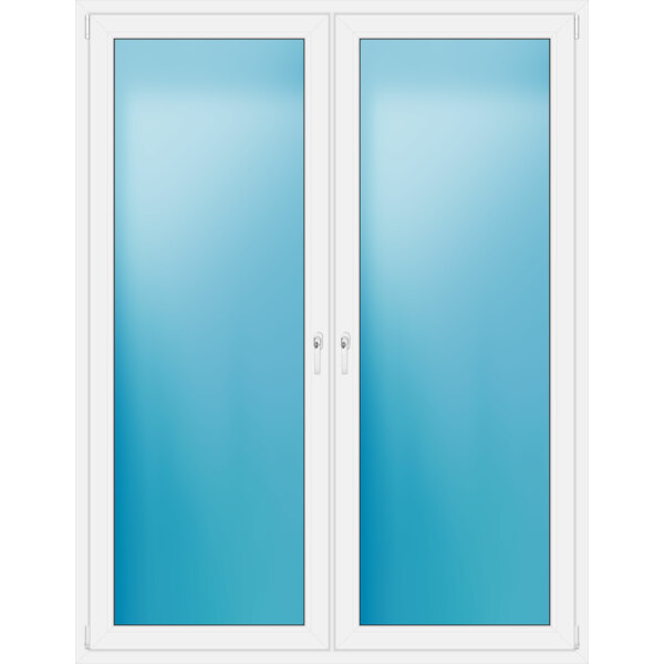 Zweiflügelige Terrassentür 170 x 220 cm Farbe Weiß