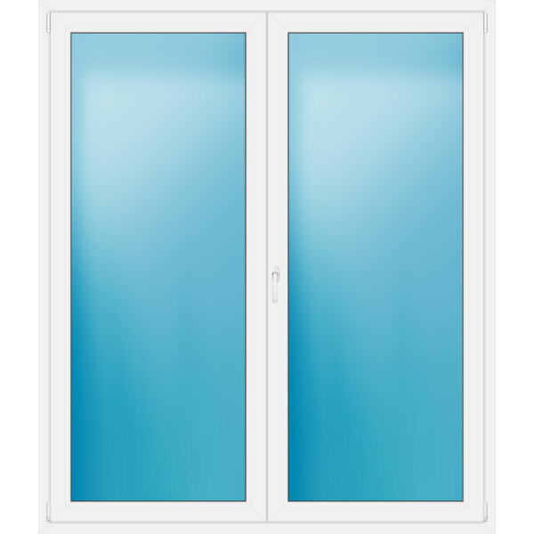 Zweiflügelige Terrassentür 180 x 210 cm Farbe Weiß