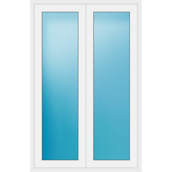 Zweiflügelige Balkontür 120 x 185 cm Farbe Weiß
