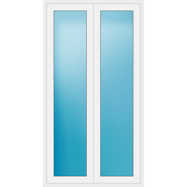 Zweiflügelige Balkontür 120 x 223 cm Farbe Weiß
