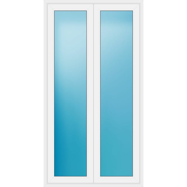 Zweiflügelige Balkontür 120 x 225 cm Farbe Weiß