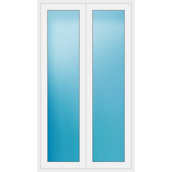 Zweiflügelige Balkontür 122 x 216 cm Farbe Weiß