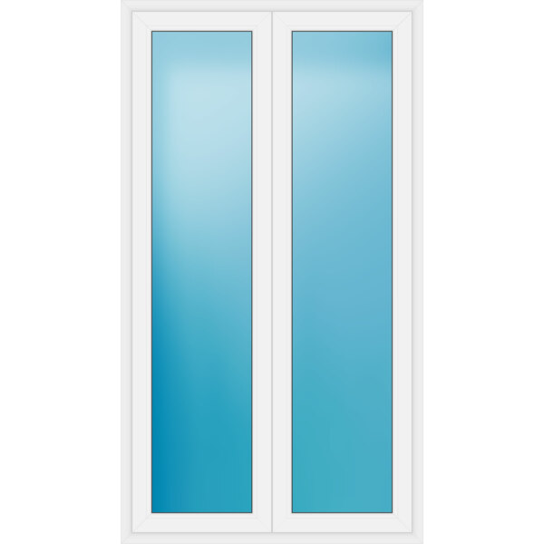 Zweiflügelige Balkontür 125 x 225 cm Farbe Weiß