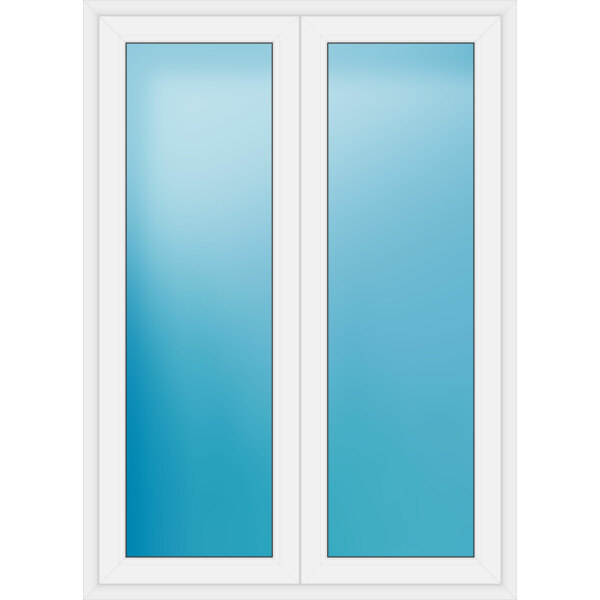 Zweiflügelige Balkontür 130 x 180 cm Farbe Weiß