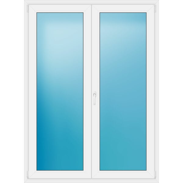 Zweiflügelige Balkontür 140 x 190 cm Farbe Weiß
