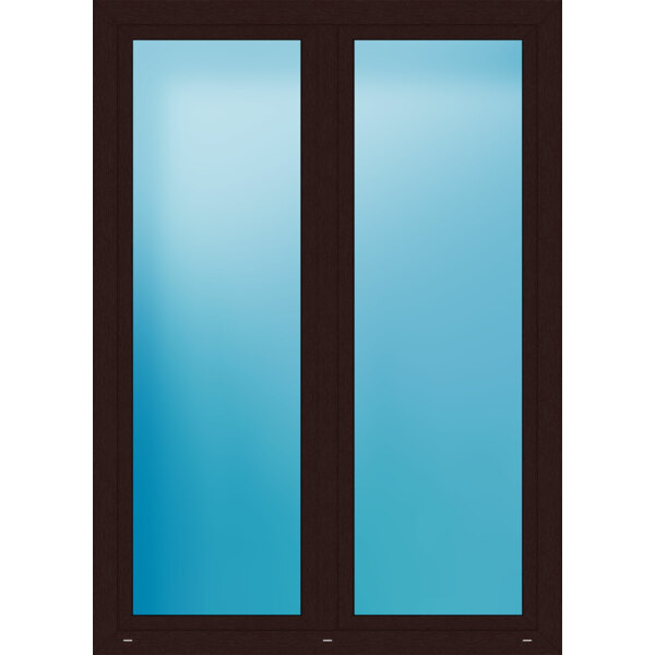 Zweiflügelige Balkontür 154 x 215 cm Farbe Braun