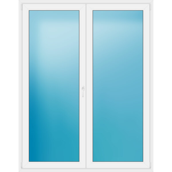 Zweiflügelige Balkontür 170 x 217 cm Farbe Weiß