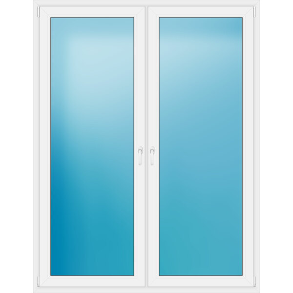 Zweiflügelige Balkontür 170x220 cm Farbe Weiß