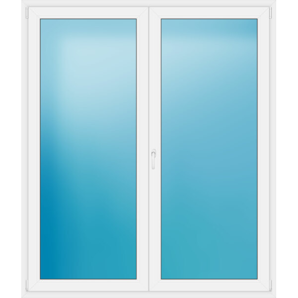 Zweiflügelige Balkontür 177 x 207 cm Farbe Weiß