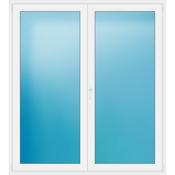 Zweiflügelige Balkontür 180 x 200 cm Farbe Weiß