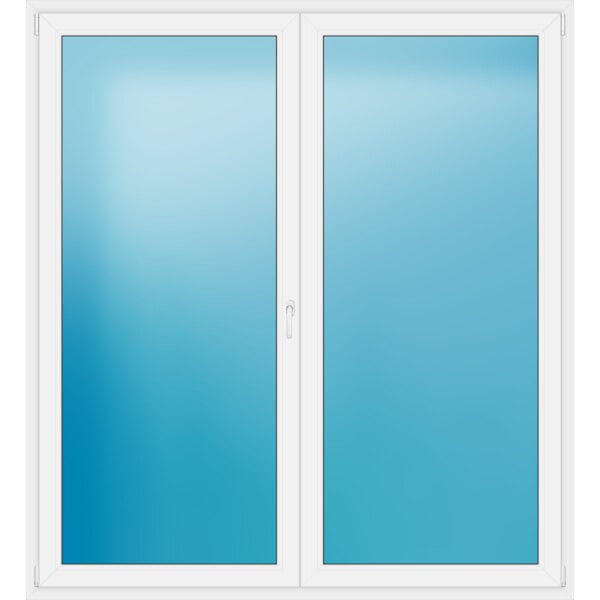 Zweiflügelige Balkontür 200 x 219 cm Farbe Weiß