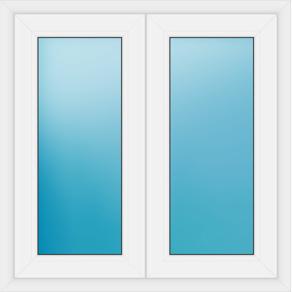 Zweiflügeliges Fenster 100 x 101 cm Farbe Weiß