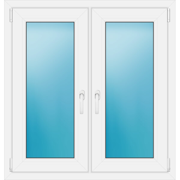 Zweiflügeliges Fenster 100 x 105 cm Farbe Weiß