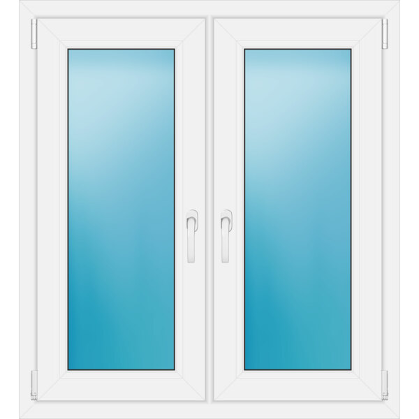 Zweiflügeliges Fenster 100 x 110 cm Farbe Weiß