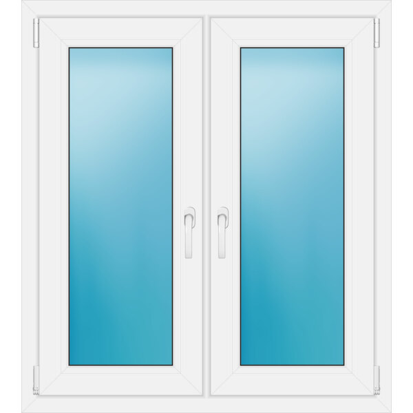 Zweiflügeliges Fenster 100 x 112 cm Farbe Weiß