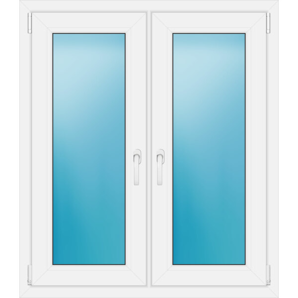 Zweiflügeliges Fenster 100 x 115 cm Farbe Weiß