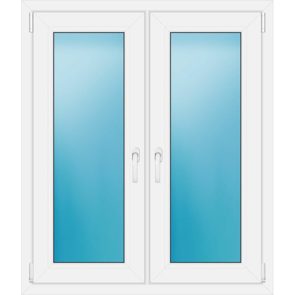 Zweiflügeliges Fenster 100 x 117 cm Farbe Weiß