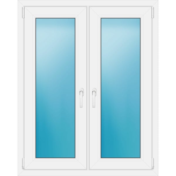 Zweiflügeliges Fenster 100 x 125 cm Farbe Weiß