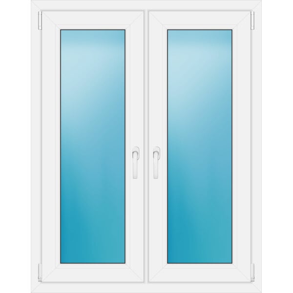 Zweiflügeliges Fenster 100 x 127 cm Farbe Weiß