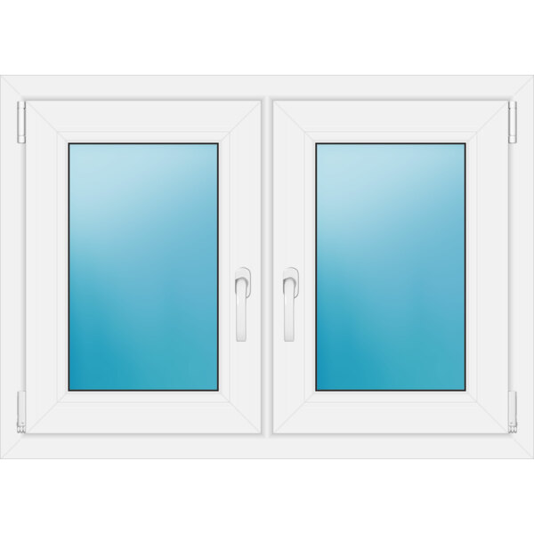 Zweiflügeliges Fenster 100 x 72 cm Farbe Weiß