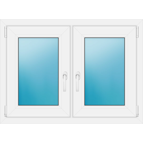 Zweiflügeliges Fenster 100 x 73 cm Farbe Weiß