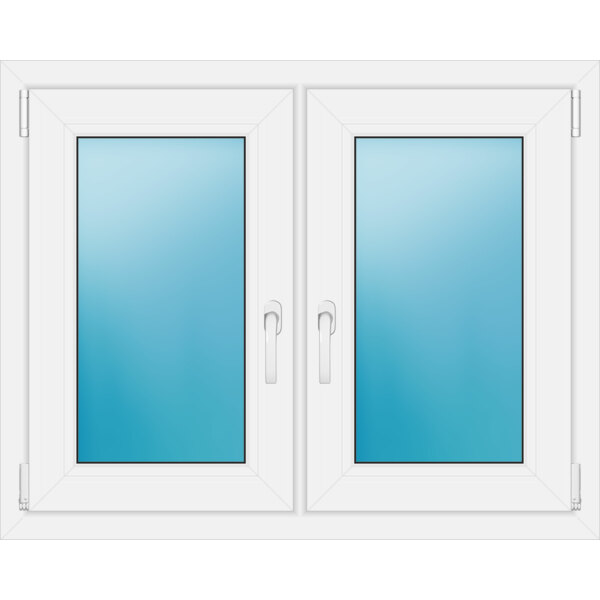 Zweiflügeliges Fenster 100 x 80 cm Farbe Weiß