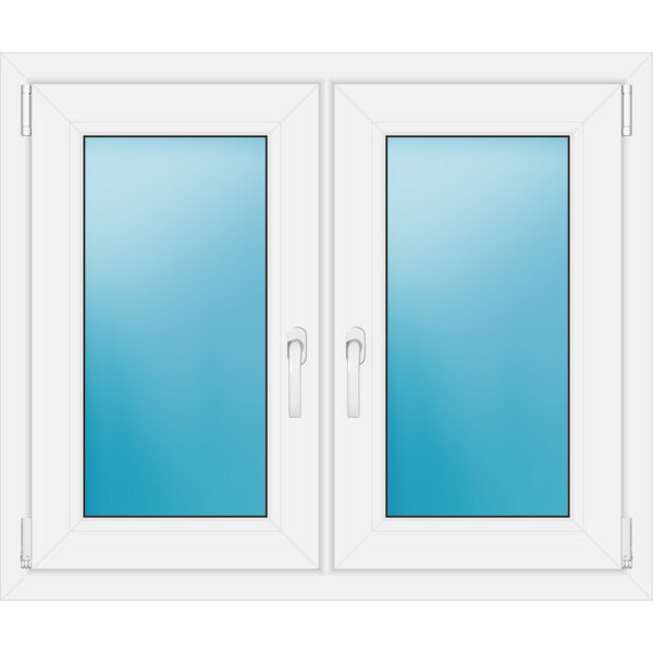 Zweiflügeliges Fenster 100 x 84 cm Farbe Weiß