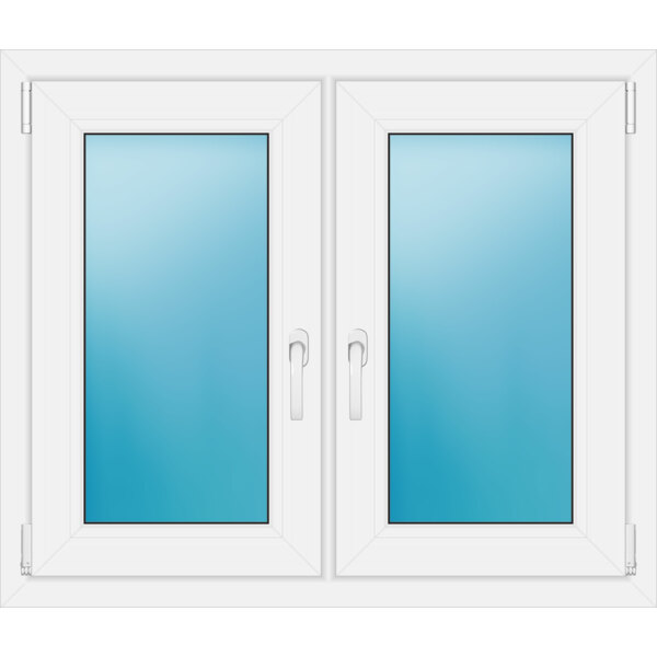 Zweiflügeliges Fenster 100 x 85 cm Farbe Weiß