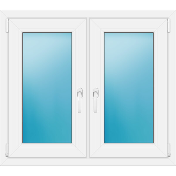 Zweiflügeliges Fenster 100x89 cm Farbe Weiß
