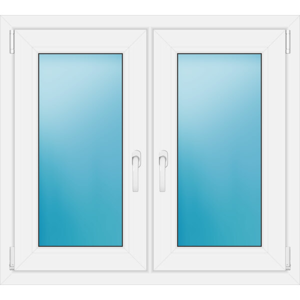 Zweiflügeliges Fenster 100 x 90 cm Farbe Weiß