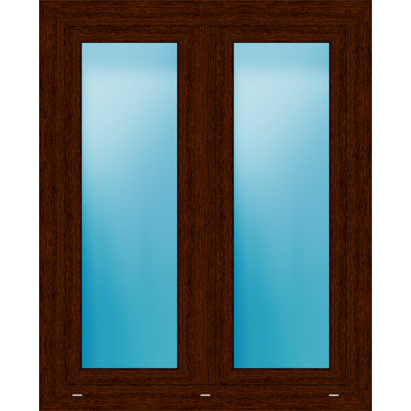 Zweiflügeliges Kunststofffenster 100.3x123.7 cm Mooreiche 