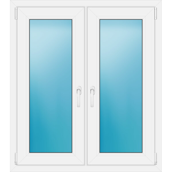 Zweiflügeliges Fenster 100 x 114 cm Farbe Weiß