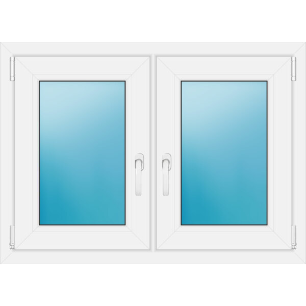 Zweiflügeliges Kunststofffenster 100.5x73 cm Weiß 