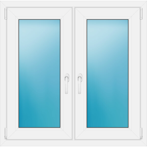 Zweiflügeliges Fenster 101 x 100 cm Farbe Weiß