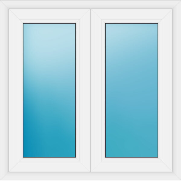 Zweiflügeliges Fenster 101 x 101 cm Farbe Weiß